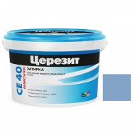 Затирка цементная для швов ЦЕРЕЗИТ CE 40 Aquastatic №85 Серо-голубая 2 кг