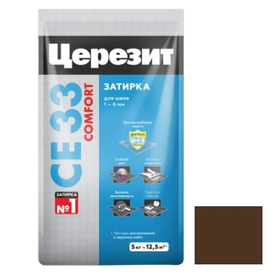 Церезит СЕ33 Comfort, цвет темно-коричневый 58, фасовка 5 кг